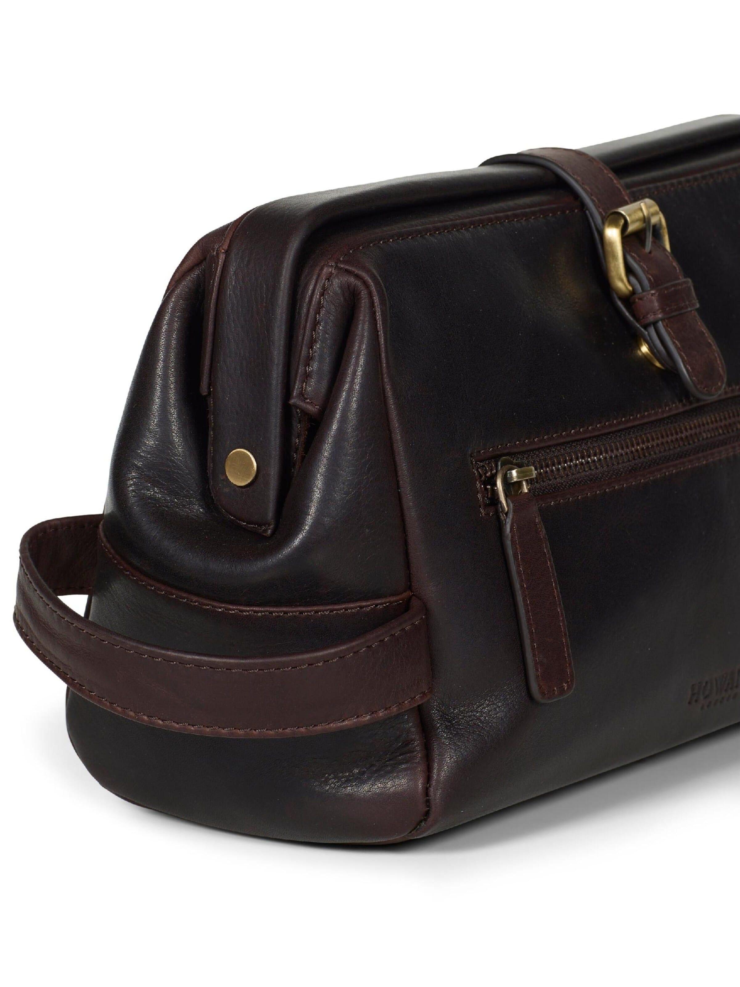 Howard London - Neceser 'Washbag Ken Dark Brown' en marrón