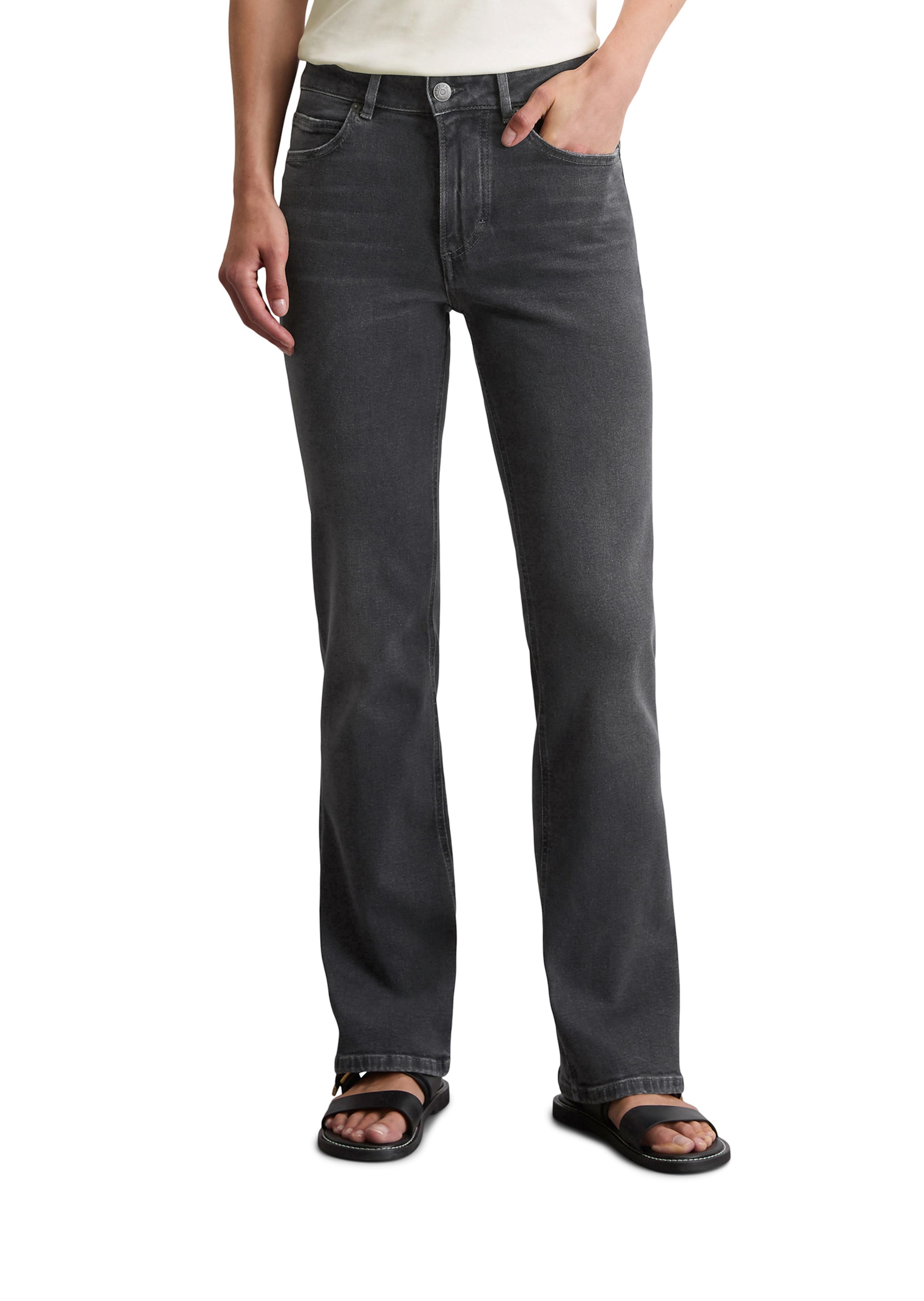 Marc O'Polo Flared Jeans 'Kiruna' in Grey: front