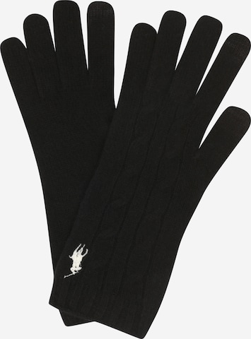 Polo Ralph Lauren Full finger gloves in Black: front