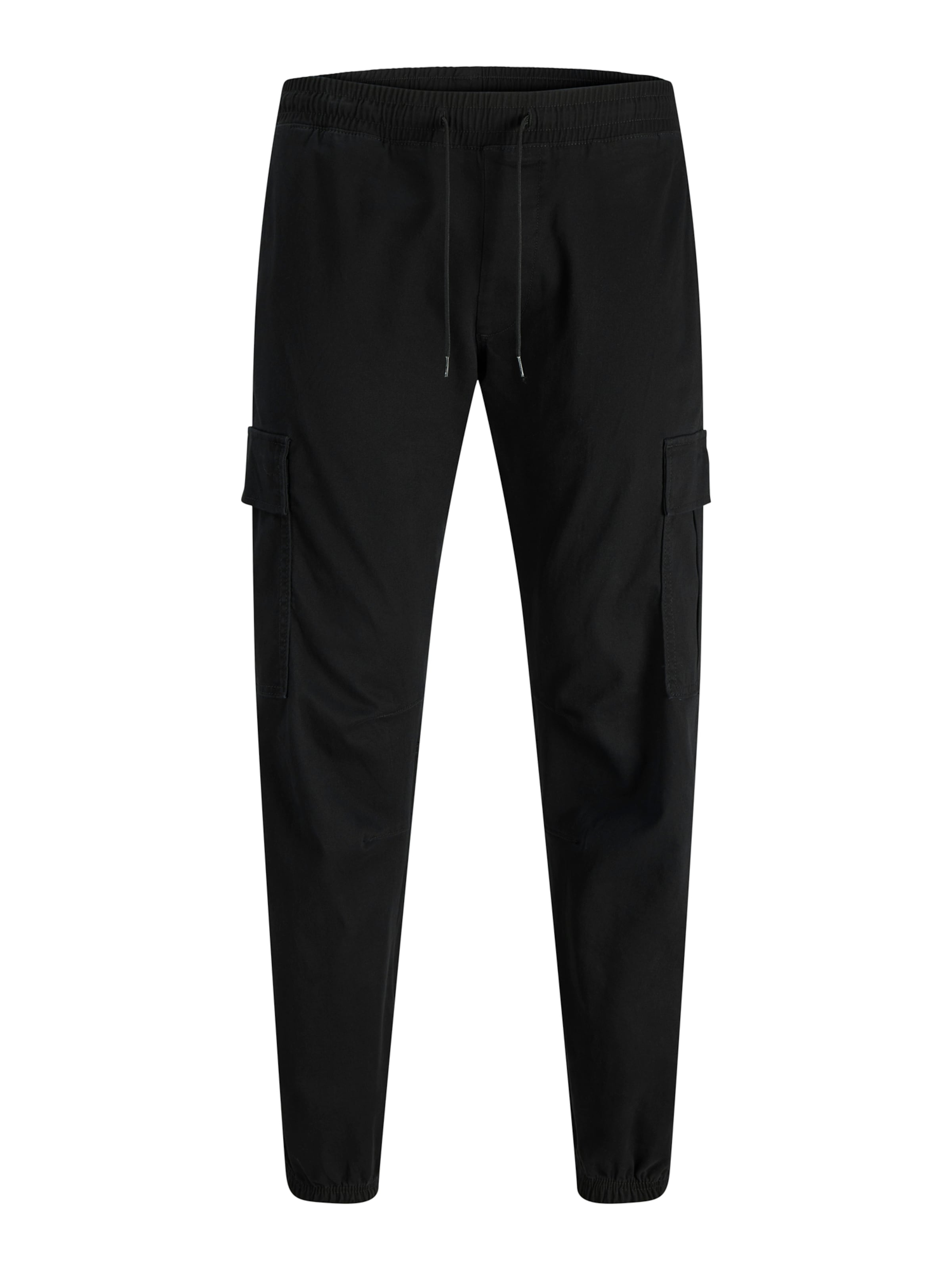 Jack & Jones Plus Tapered Cargo trousers 'JPSTKANE DYLAN' in Black: front