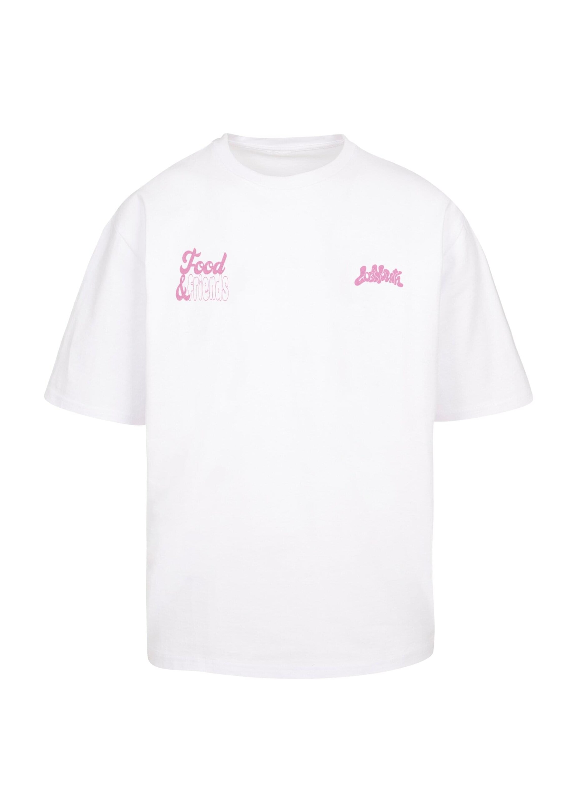 Lost Youth Shirt 'Foods&Friends' in Wit: voorkant