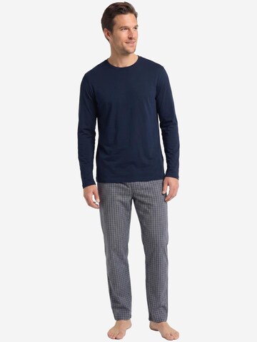 Hanro Pyjama lang 'Night & Day' in Blauw: voorkant