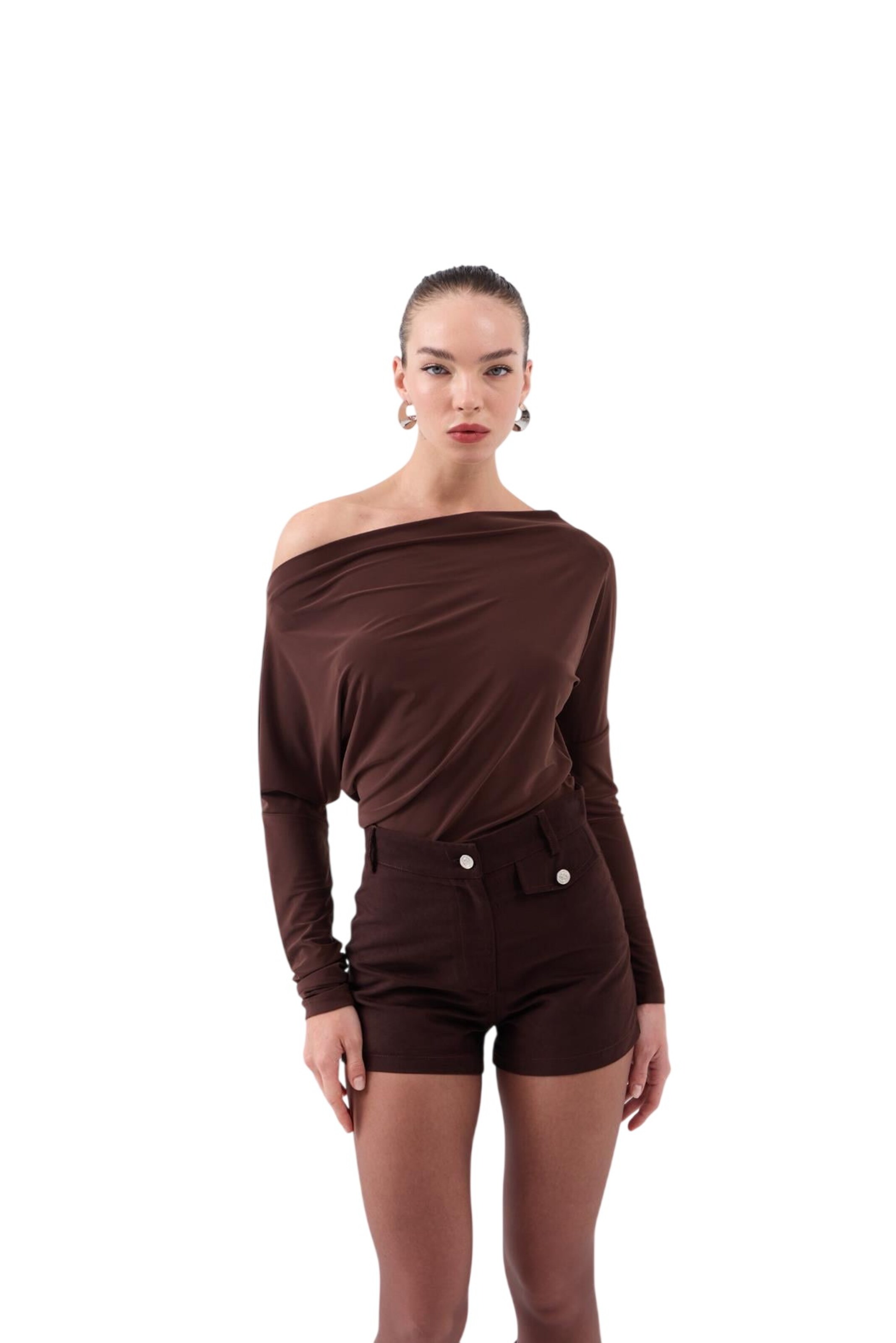 HOLLY LOLLY Bluse in Braun