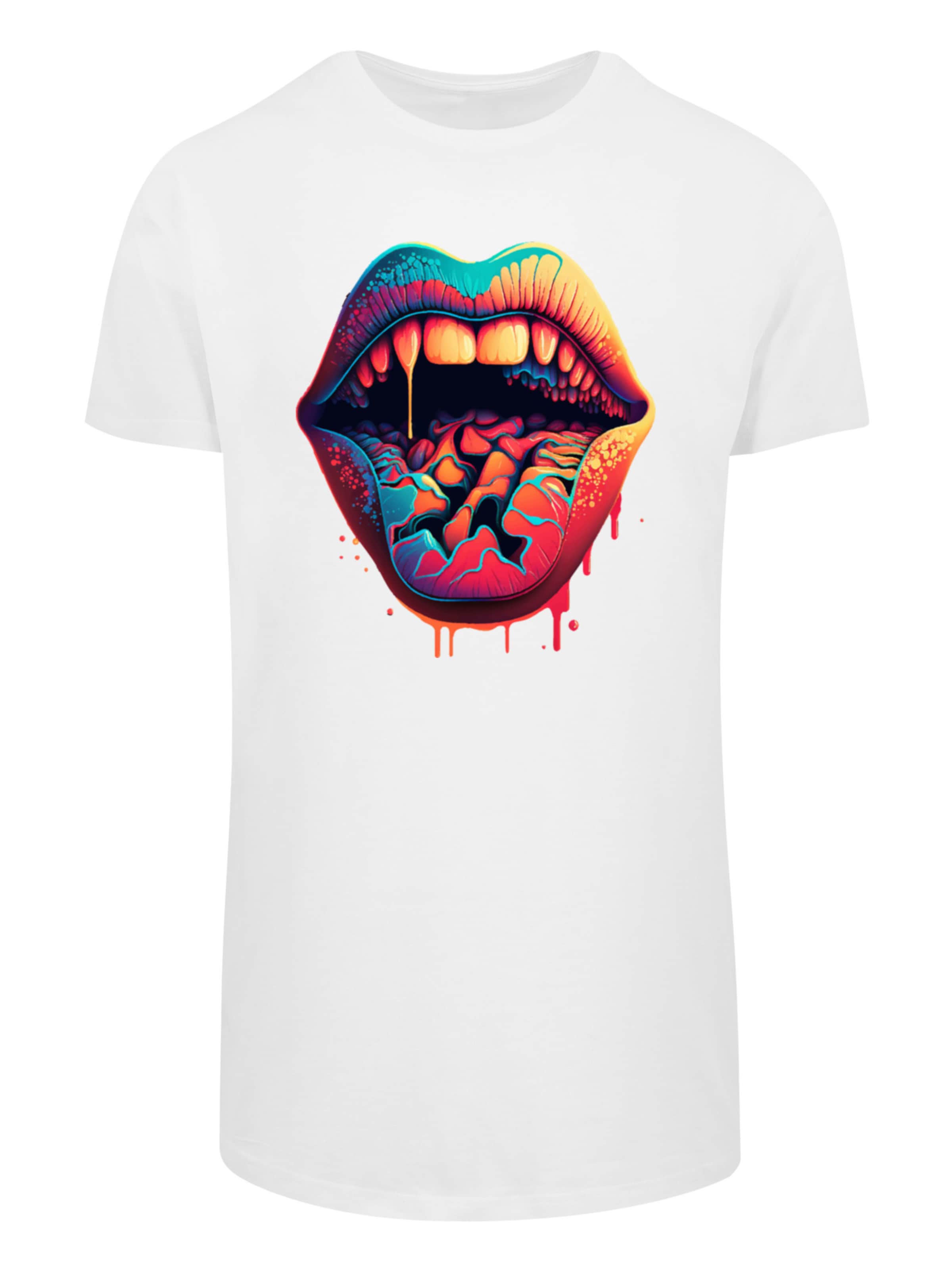 F4NT4STIC Shirt 'Drooling Lips' in White: front