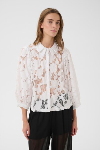 KAREN BY SIMONSEN Bluse 'KBEna Frosty' i hvid: forside