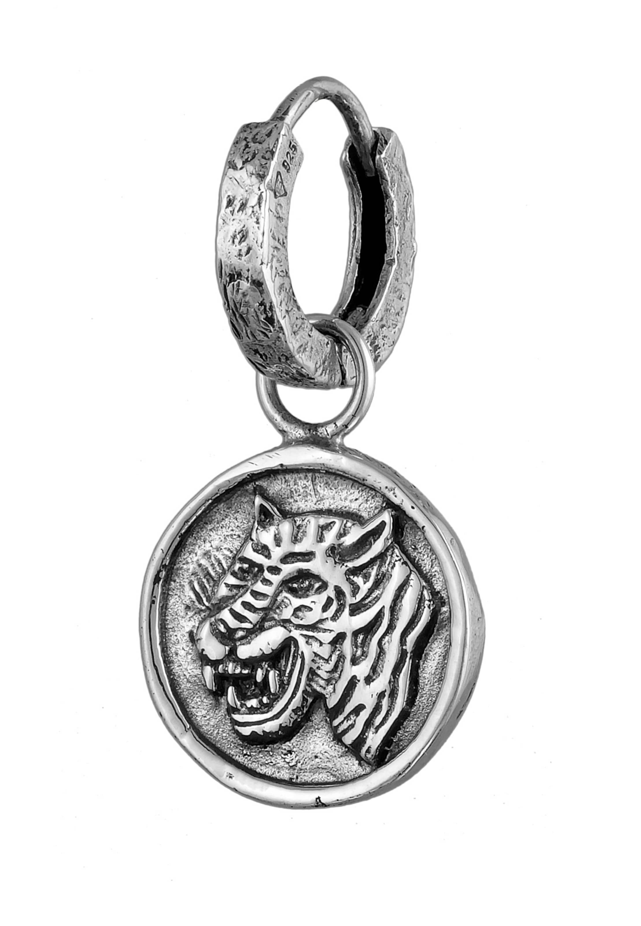 Haze&Glory Oorbel 'Tiger' in Zilver: voorkant