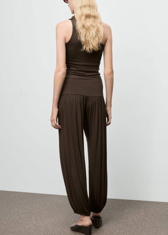 MANGO Tapered Harem Pants in Brown