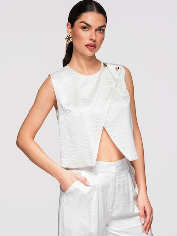 Ombre Blouse in Wit: voorkant