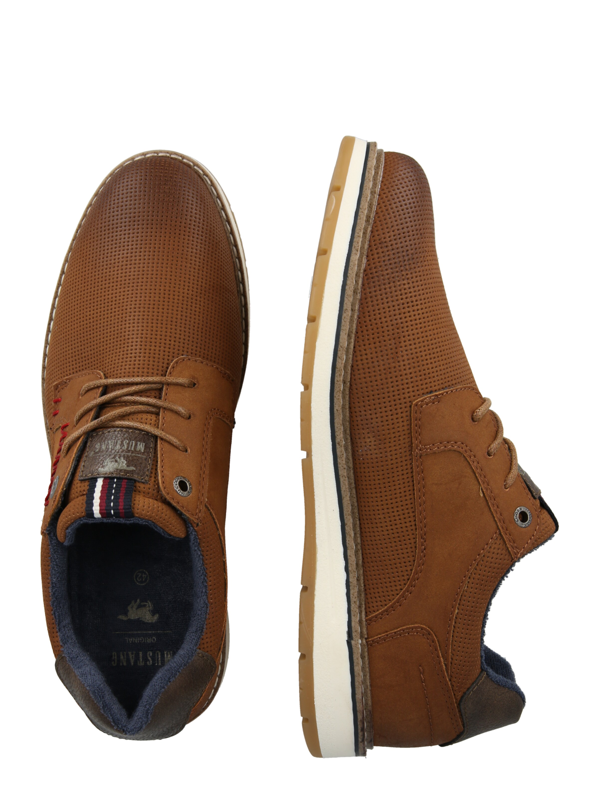 MUSTANG Обувь на шнуровке в Коричневый