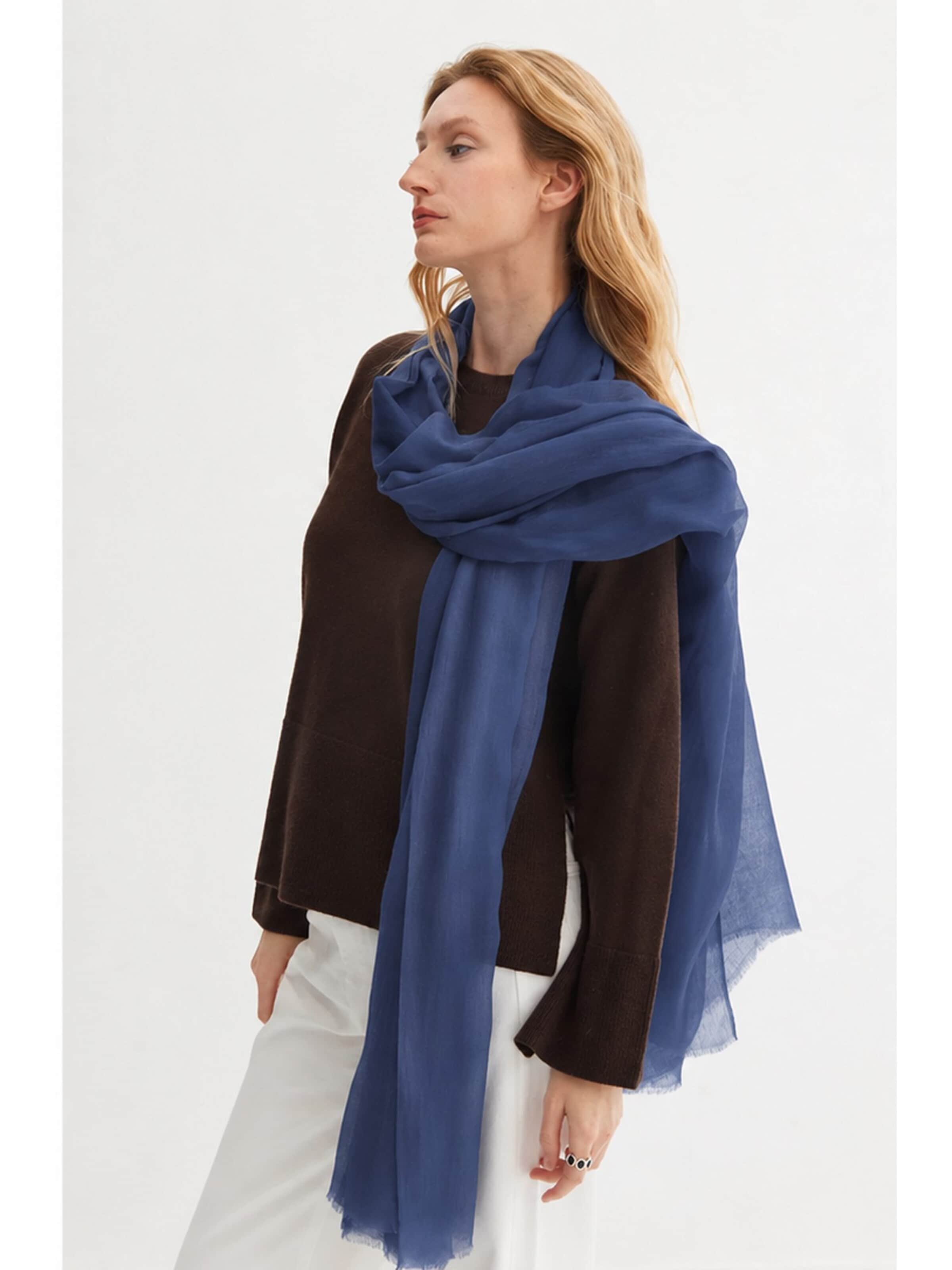 Écharpe SILK & CASHMERE en bleu