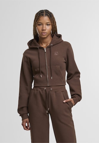 Giacca di felpa di Karl Kani in marrone: frontale