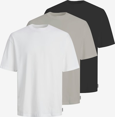 Marškinėliai 'JREB' iš JJ Rebel, spalva – tamsi smėlio / juoda / balta, Prekių apžvalga