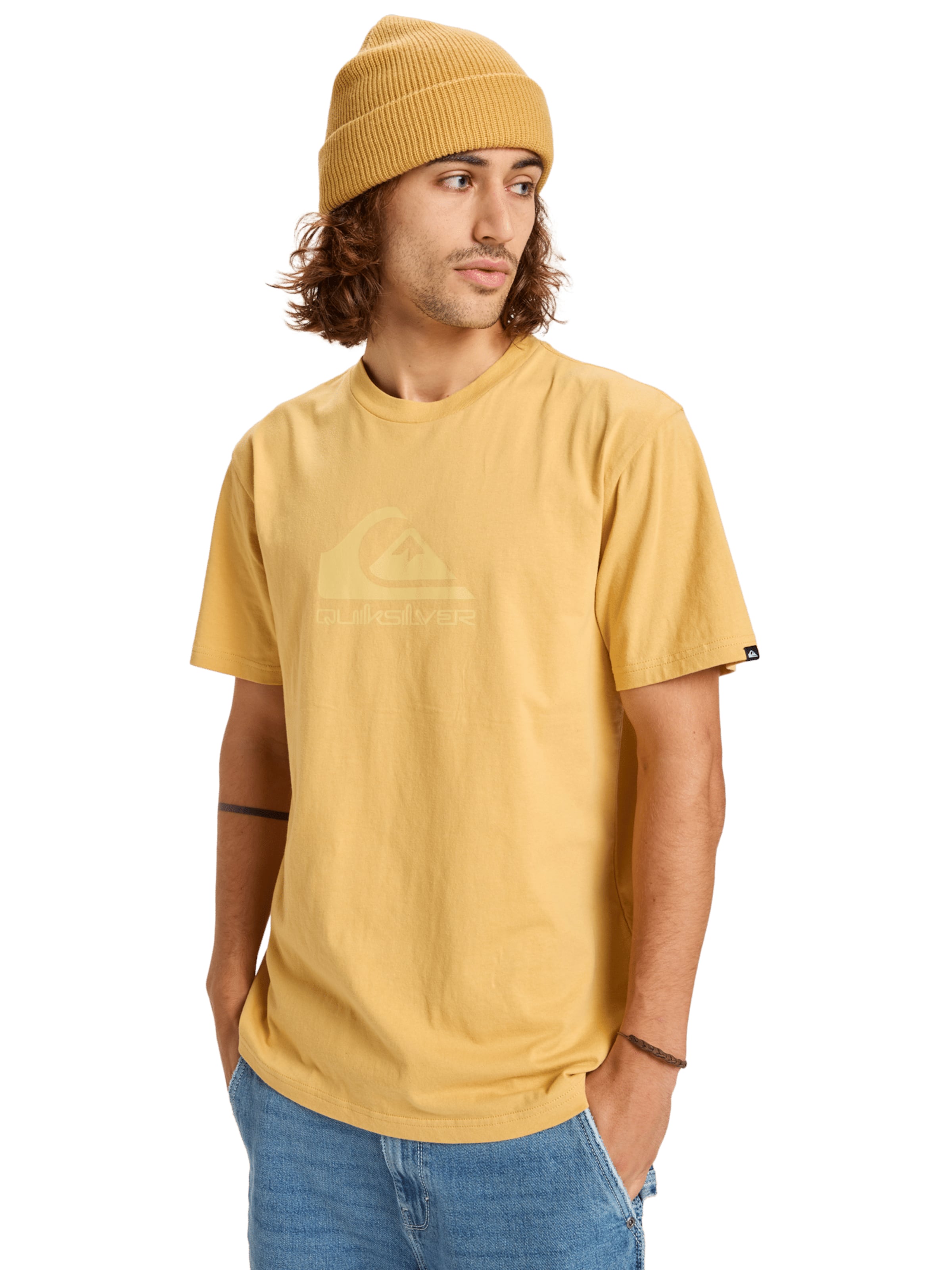 QUIKSILVER Athletic Sweatshirt in Yellow: front