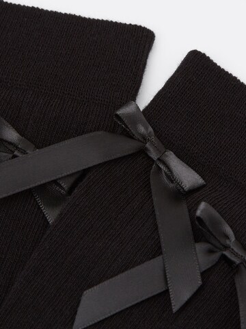 CALZEDONIA Knee High Socks 'BOWS' in Black