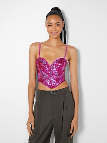 Bershka Top in Pink: front