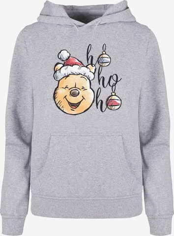 ABSOLUTE CULT Sweatshirt 'Winnie The Pooh - Ho Ho Ho Baubles' in Grijs: voorkant