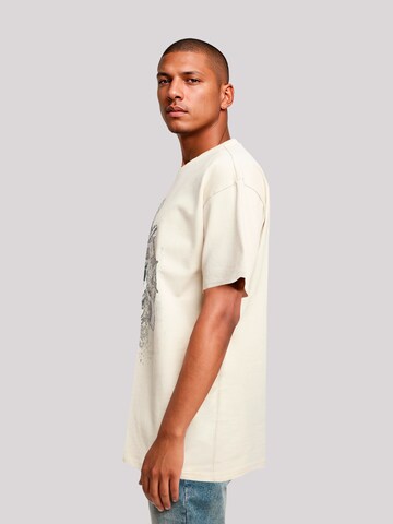 F4NT4STIC T-Shirt 'Guns 'N' Roses Skull and Pistols' in Beige