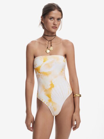 Fascia Costume intero di Desigual in bianco: frontale