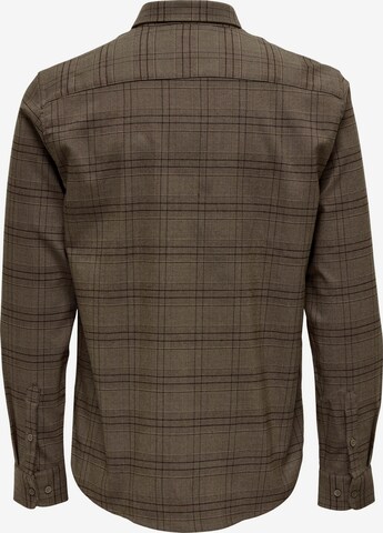 Only & Sons - Ajuste regular Camisa 'Tino' en marrón