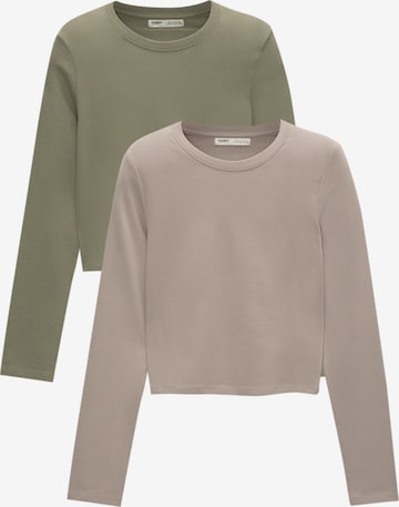 T-shirt Pull&Bear en marron : devant
