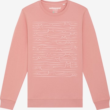 Watapparel Sweatshirt ' Doodle Cats ' in Roze: voorkant