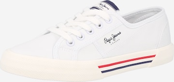 Pepe Jeans Låg sneaker 'Brady' i vit: framsida