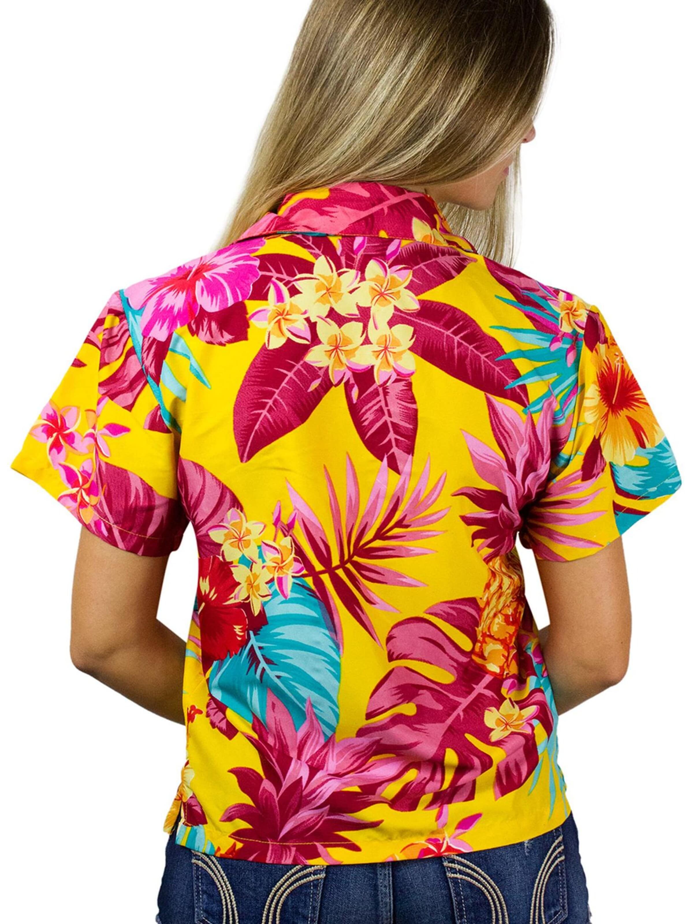 Camicia da donna 'Pineapple' di King Kameha in giallo