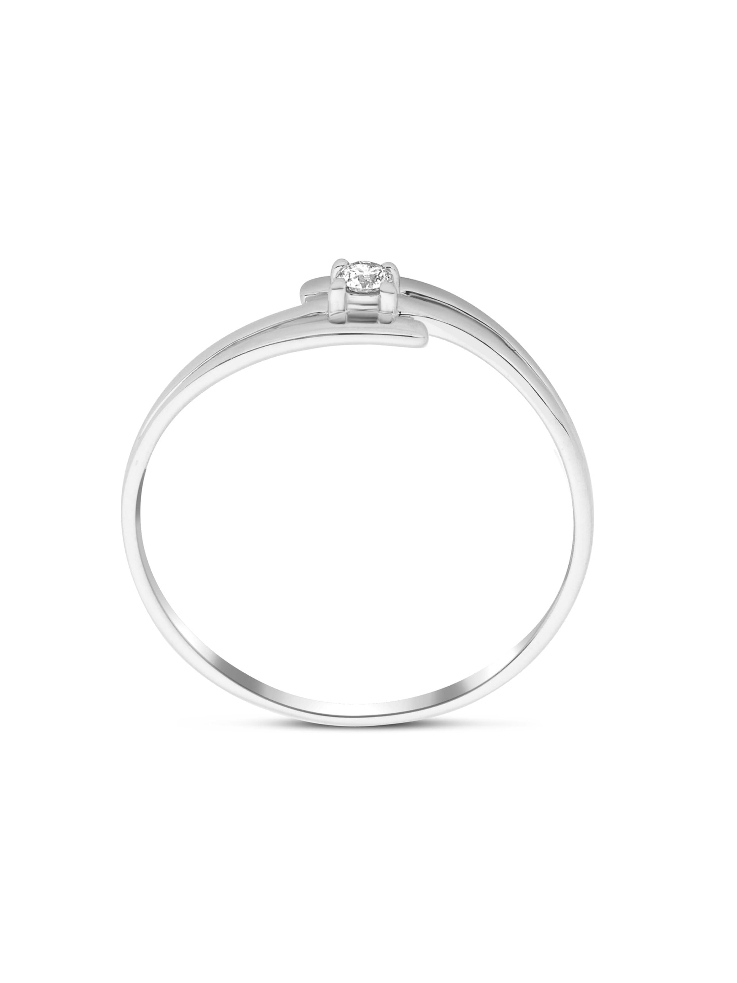 DIAMANT LETERNEL Ring 'Ring aus 375 Weißgold mit Diamant' in Silver