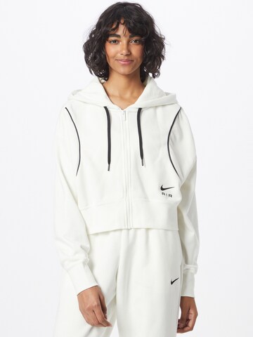 Nike Sportswear Zip-Up Hoodie in White: front