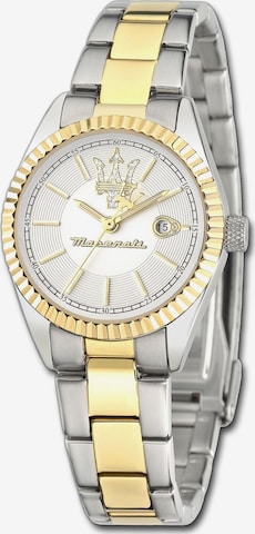 Montre à affichage analogique Maserati en argent : devant