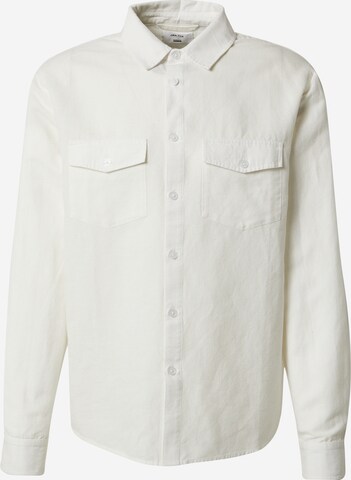 DAN FOX APPAREL Regular fit Button Up Shirt 'Lio' in White: front