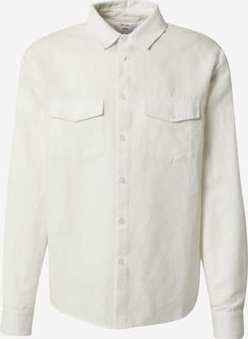 DAN FOX APPAREL Regular Fit Skjorte 'Lio' i hvit: forside
