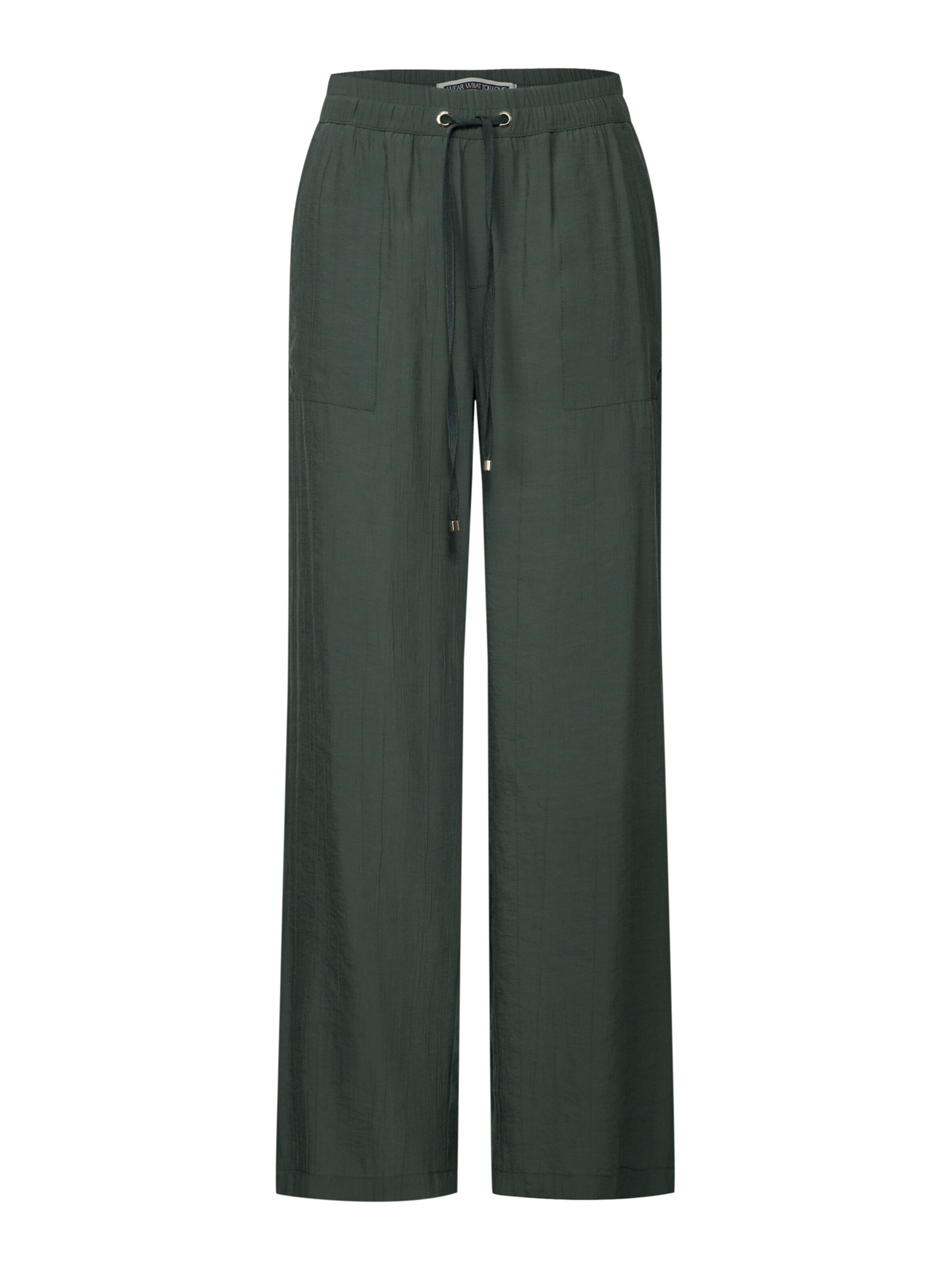 STREET ONE Wide Leg Hose in Grün: Vorderseite