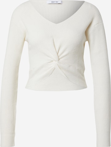 ABOUT YOU Sweater 'Leah' in White: front