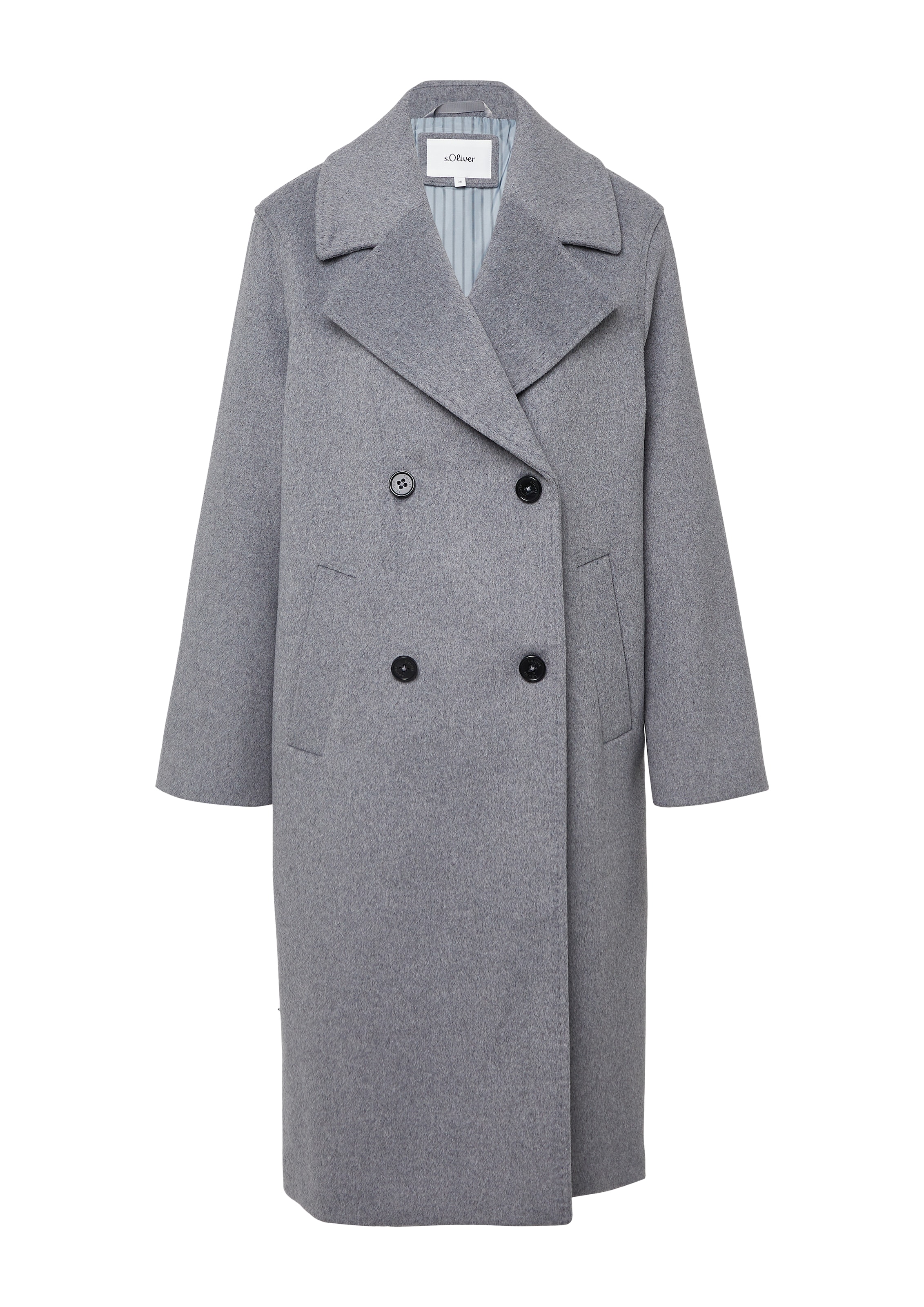 pelēks s.Oliver Starpsezonu mētelis: no priekšpuses