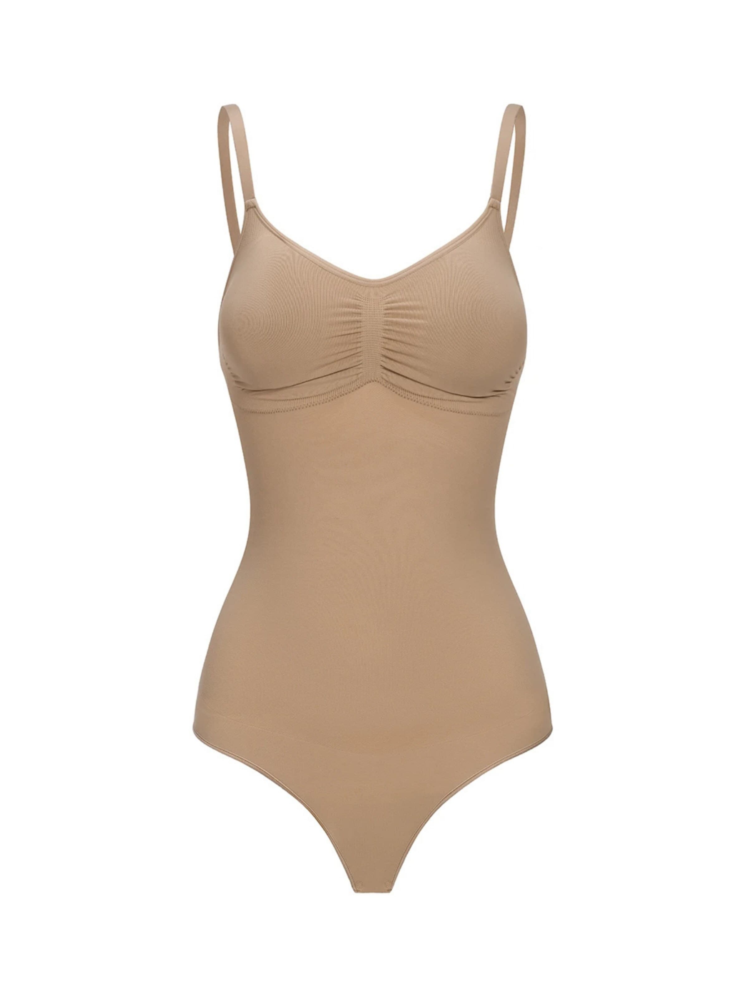 Body modellante 'Bodysuit Sculpting Shapewear with Built-In Wireless Bra and String' di cfab (formerly creamy fabrics) in beige: frontale