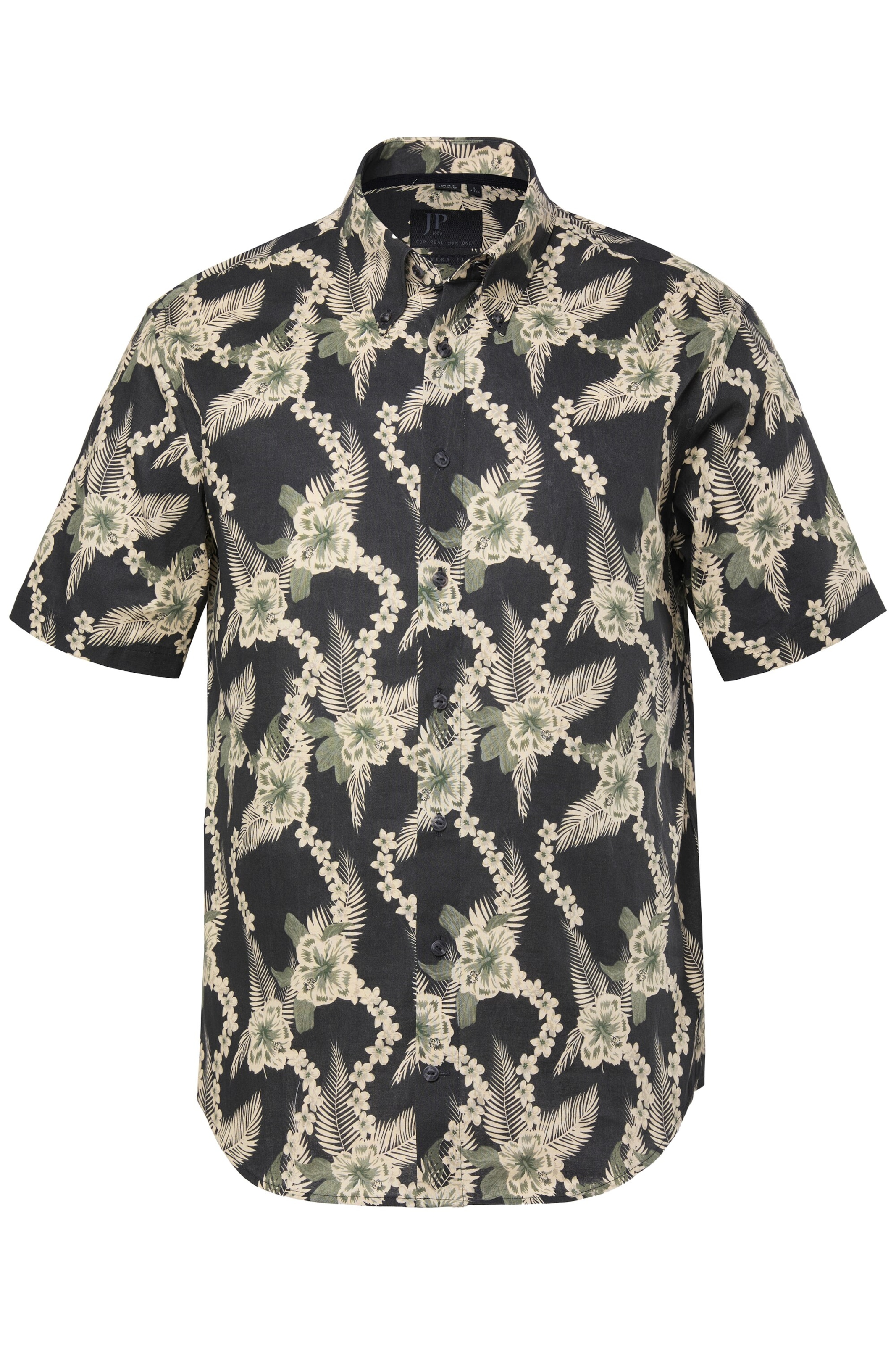 JP1880 Comfort fit Button Up Shirt in Black: front