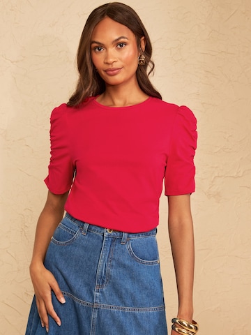 love & roses - Camiseta en rojo