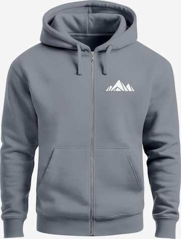 Neverless Zip-Up Hoodie 'Berg Polygon' in Grey: front