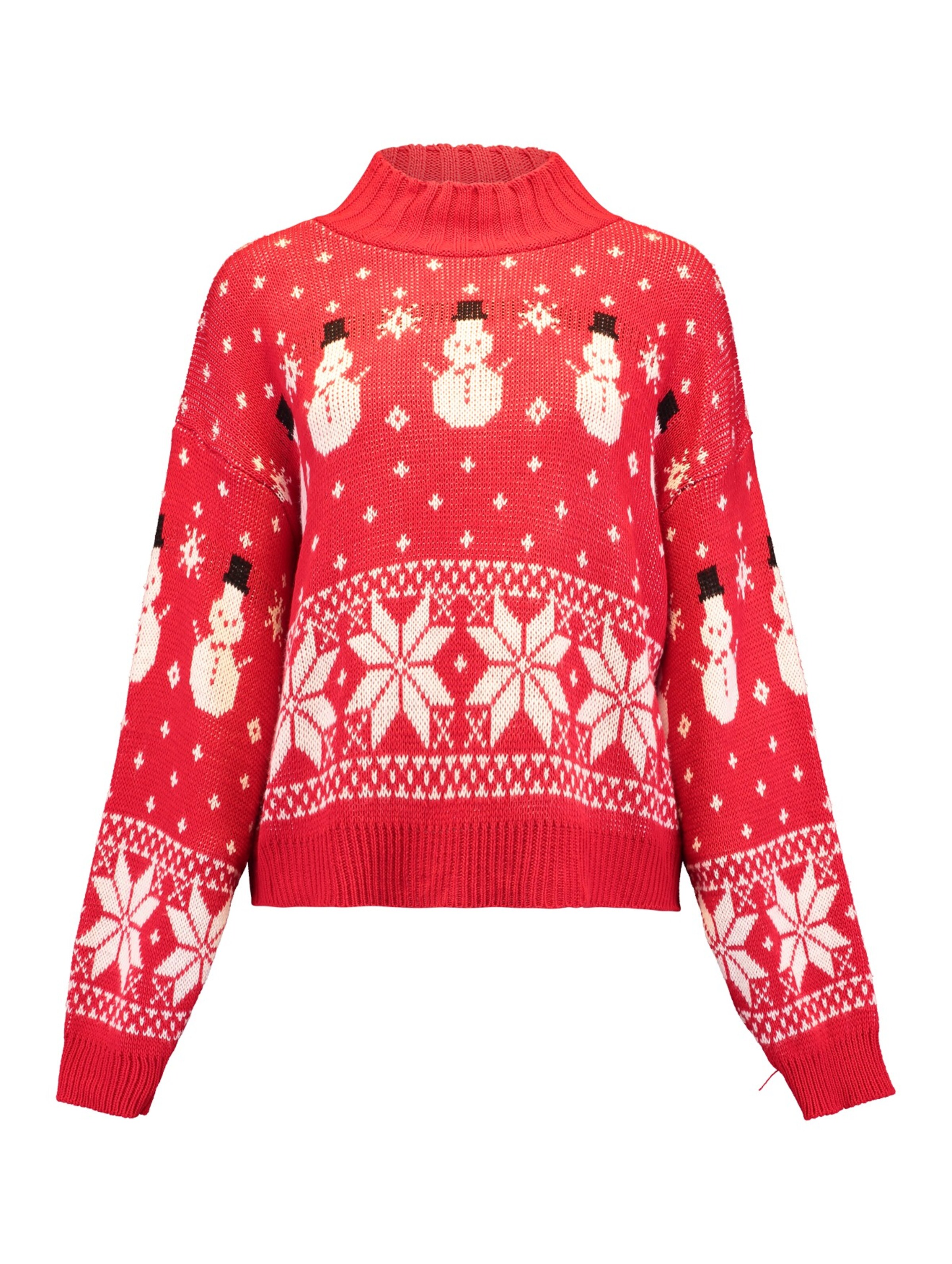 Hailys Pullover in rot / schwarz / weiß, Produktansicht