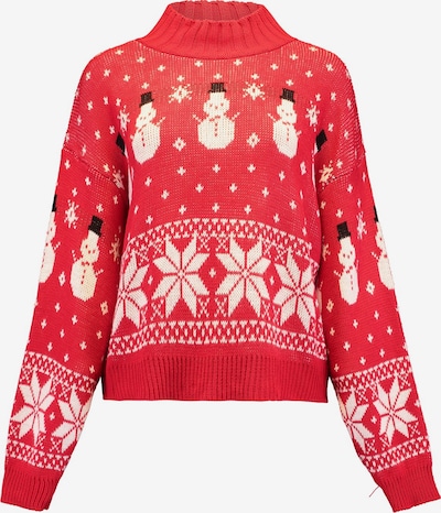 Hailys Pullover in rot / schwarz / weiß, Produktansicht
