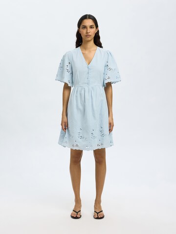 Robe 'SLFDAHLIA' SELECTED FEMME en bleu : devant