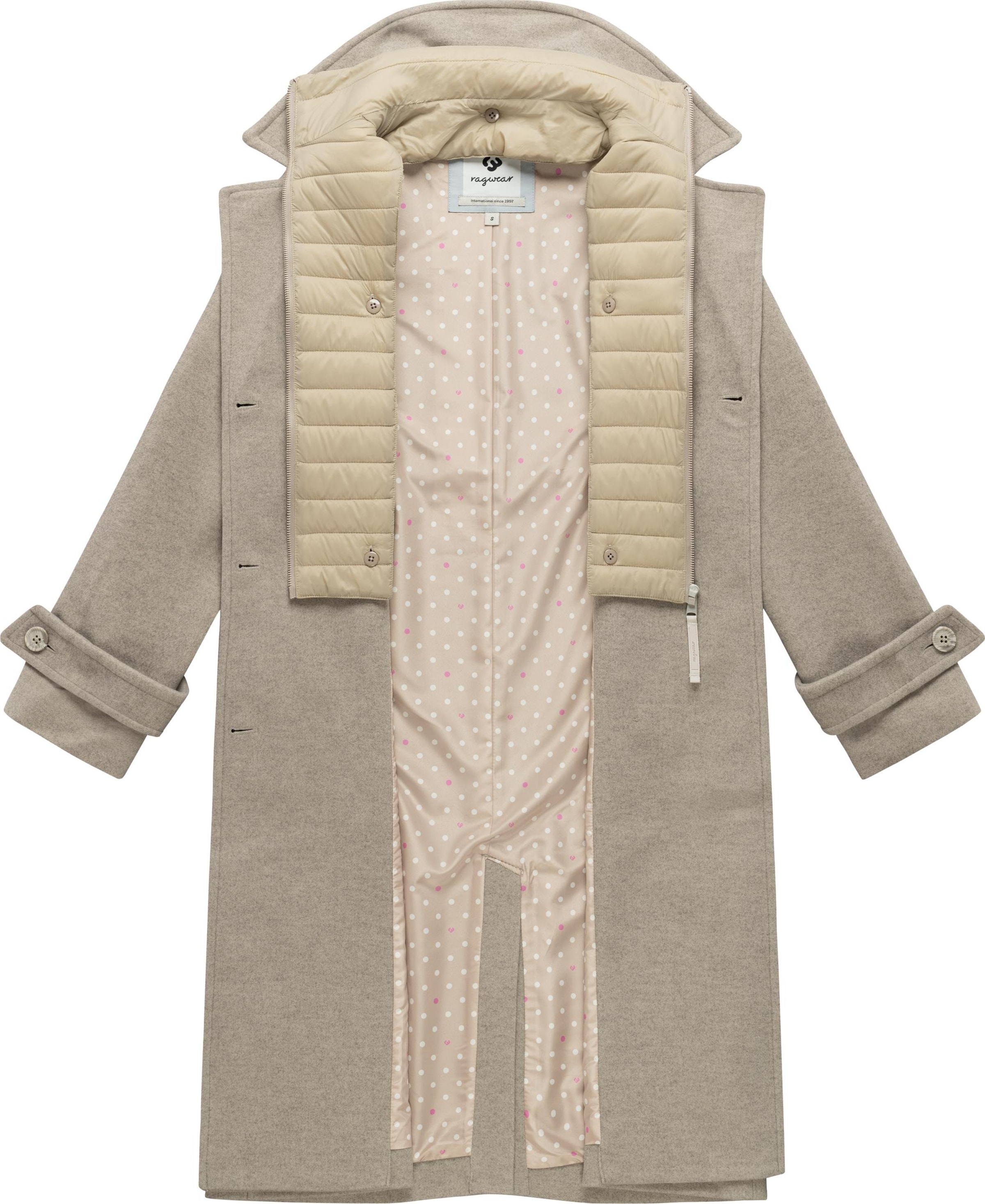 Manteau d’hiver 'Trenchie Felt Y' Ragwear en beige