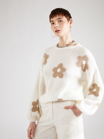 Hailys Sweater 'Fl44ower' in White: front