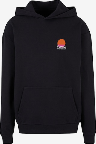 9N1M SENSE Sweatshirt 'Travel Club' in Black: front