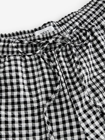 Next Широкий Штаны ' Gingham' в Черный
