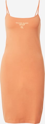 Calvin Klein Jeans - Vestido de verano en naranja: frente