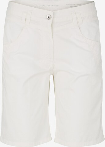 Pantalon chino TOM TAILOR en blanc : devant