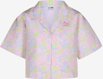 PUMA Athletic Button Up Shirt 'Summer Resort' in Mixed colors: front