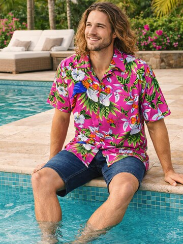 King Kameha T-shirt 'Cherryparrot' i rosa